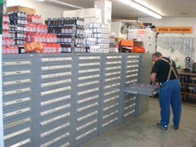 The parts department at J&I is clean and organized, leading to increased efficiency.