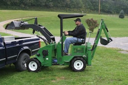The wheels on an articulated machine, such as Power Trac's PT-2425, always roll; they never scoot or tear into the soil.