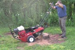 MacKissic's Mighty Mac Stump Cutter features adjustable handlebars, among other important features.