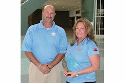 Cindy Payne (Kevin’s wife) and general manager John Stuhlsatz accepted their Pros in Excellence Award at GIE+EXPO 2008 in Louisville.
