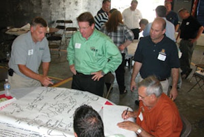 At the Smart Companies Face-to-Face Tour events, participants break into groups to help dissect and improve a variety of work processes.
