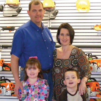 Owners Justin and Stacy Stockton stand proud with daughter Abby (5 years old) and son Kennedy (4 years old).