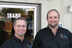 Randy McManus (left) and Matt Triplett worked for two other landscape contractors before launching their company in 1997.