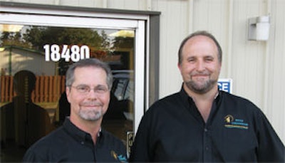 Randy McManus (left) and Matt Triplett worked for two other landscape contractors before launching their company in 1997.