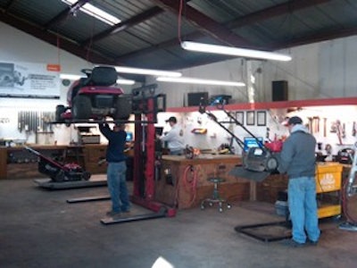 Tim Peterson's service department in his San Luis Obispo, CA, dealership.