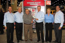 Bill Reitman, senior vice president of sales & service for Briggs & Stratton presented the award to Frank Manno, President of Sedco Inc.