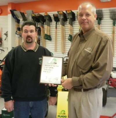 Left to right: Rick Thomas, Virginia Outdoor Power Equipment Company general manager and Nathan Antons, national sales manager for SourceOne Outdoor Power Equipment.