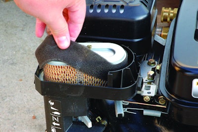 An engine is exposed to a great deal of grass, dirt and other debris in edger applications, so be sure to check the condition of the air filter daily.