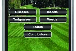 Turfgrass Management Application Design. The figure shows the main page on the Iphone.