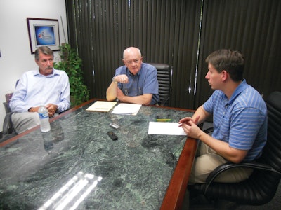 Peter Burton and Fred Whyte of STIHL Inc., and Gregg Wartgow of Yard & Garden and greenindustrypros.com.