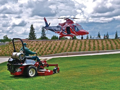 The conversion to propane-powered mowers is expected to save the company over $100,000 in operating costs over the next five years.