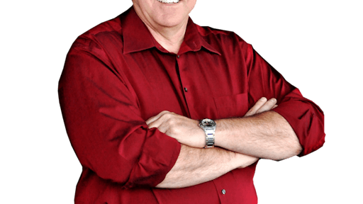 Bob Clements standing red shirt