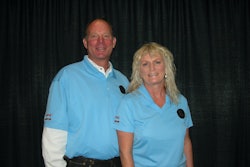 Darryl Orr and wife Allison after the GIE+EXPO press conference announcing their award.