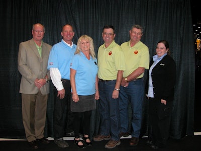 From left: John Horn with Gravely, Darryl and Allison Orr with Pacific Landscapes, Brian and Phil Humphreys with Humphreys' Outdoor Power, and Anita Gambill with STIHL.
