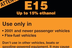 Gas station pump warming label