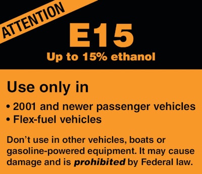 Gas station pump warming label