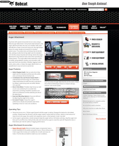 Auger Attachment Bobcat Comp 10746670