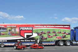 One of Champion’s 53-foot NASCAR transporters has been unveiled sporting the Ferris Commercial Mowers colors and logos, with the goal of gaining exposure to loyal NASCAR fans.
