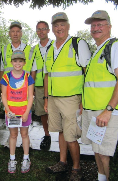 PBI/Gordon staff who participated in the Renewal & Remembrance volunteer event at Arlington National Cemetery (from left): Gary Custis, Jim Goodrich, Ray Funkhouser, Scott Wanzor and Shelby Wanzor (front).