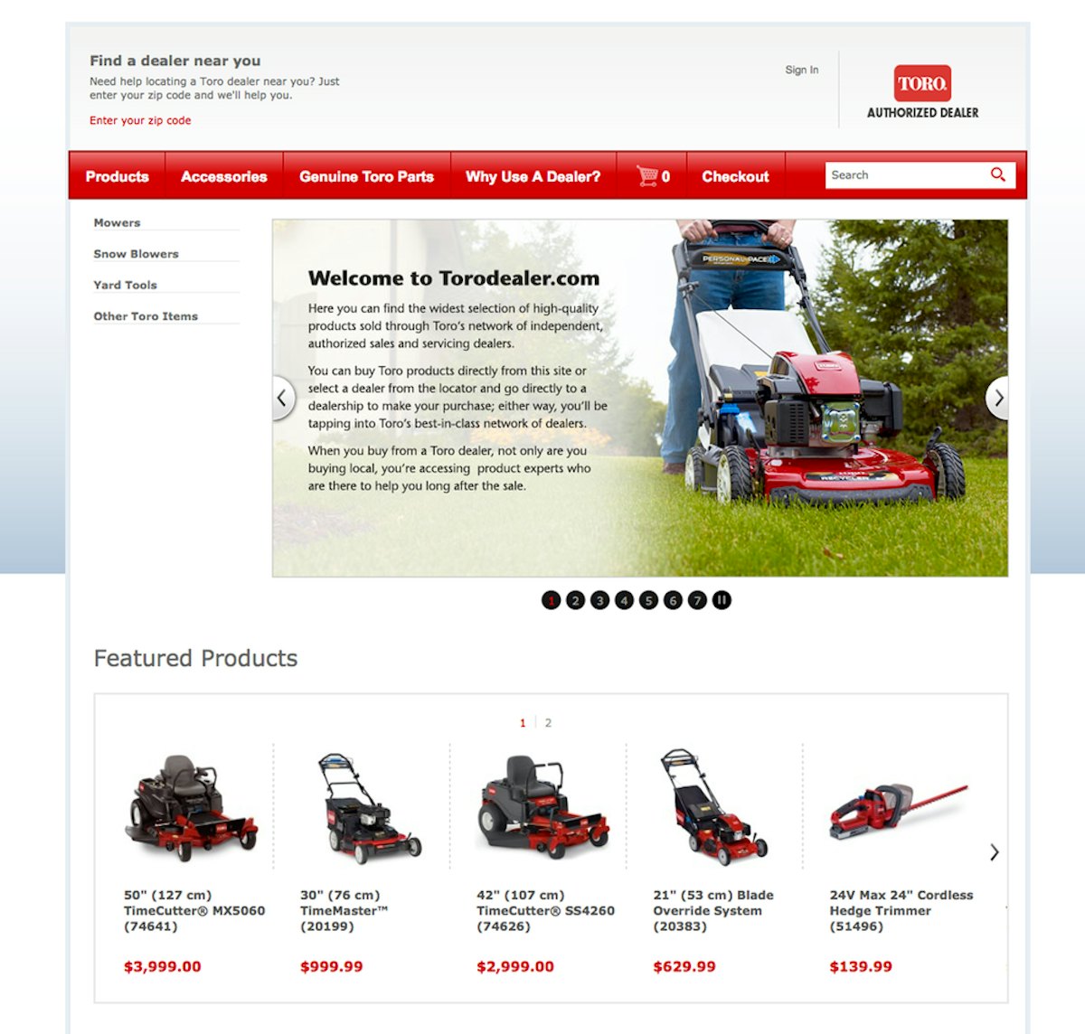 Toro Dealer site Online Shopping Green Industry Pros