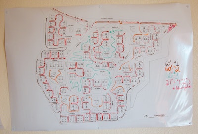 TLC - The Landscape Company in Mesa, AZ, develops color-coded mowing-route maps.