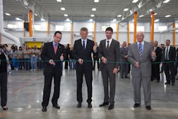 From left: Mr. Christian Koestler, vice president of operations at Stihl Inc.; Dr. Bertram Kandziora, executive board chairman at Andreas Stihl AG & Co. KG in Germany; Ben Hoffmann, manager of special projects at Stihl Inc.; and Fred Whyte, president of Stihl Inc., at the recent ribbon-cutting ceremony.