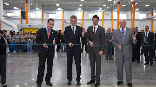 From left: Mr. Christian Koestler, vice president of operations at Stihl Inc.; Dr. Bertram Kandziora, executive board chairman at Andreas Stihl AG & Co. KG in Germany; Ben Hoffmann, manager of special projects at Stihl Inc.; and Fred Whyte, president of Stihl Inc., at the recent ribbon-cutting ceremony.