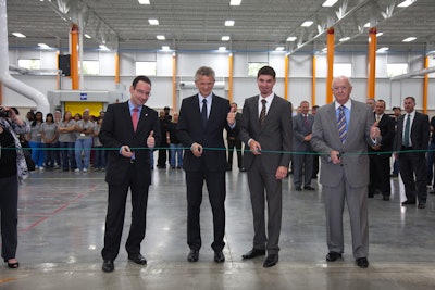 From left: Mr. Christian Koestler, vice president of operations at Stihl Inc.; Dr. Bertram Kandziora, executive board chairman at Andreas Stihl AG & Co. KG in Germany; Ben Hoffmann, manager of special projects at Stihl Inc.; and Fred Whyte, president of Stihl Inc., at the recent ribbon-cutting ceremony.