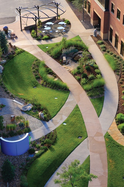 The award-winning Hewit Foundation Healing Garden at Littleton Adventist Hospital is a 1.8-acre healing garden specifically constructed for the physical and mental wellness of patients, families and hospital staff.