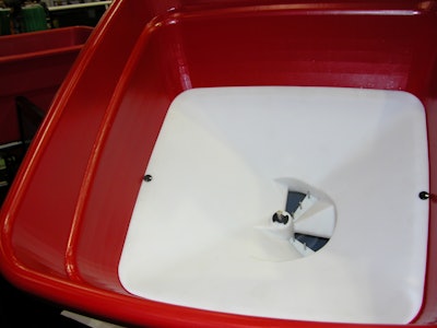 The new EarthWay Flex-Select system features removable trays to quickly switch from regular to low or high output.