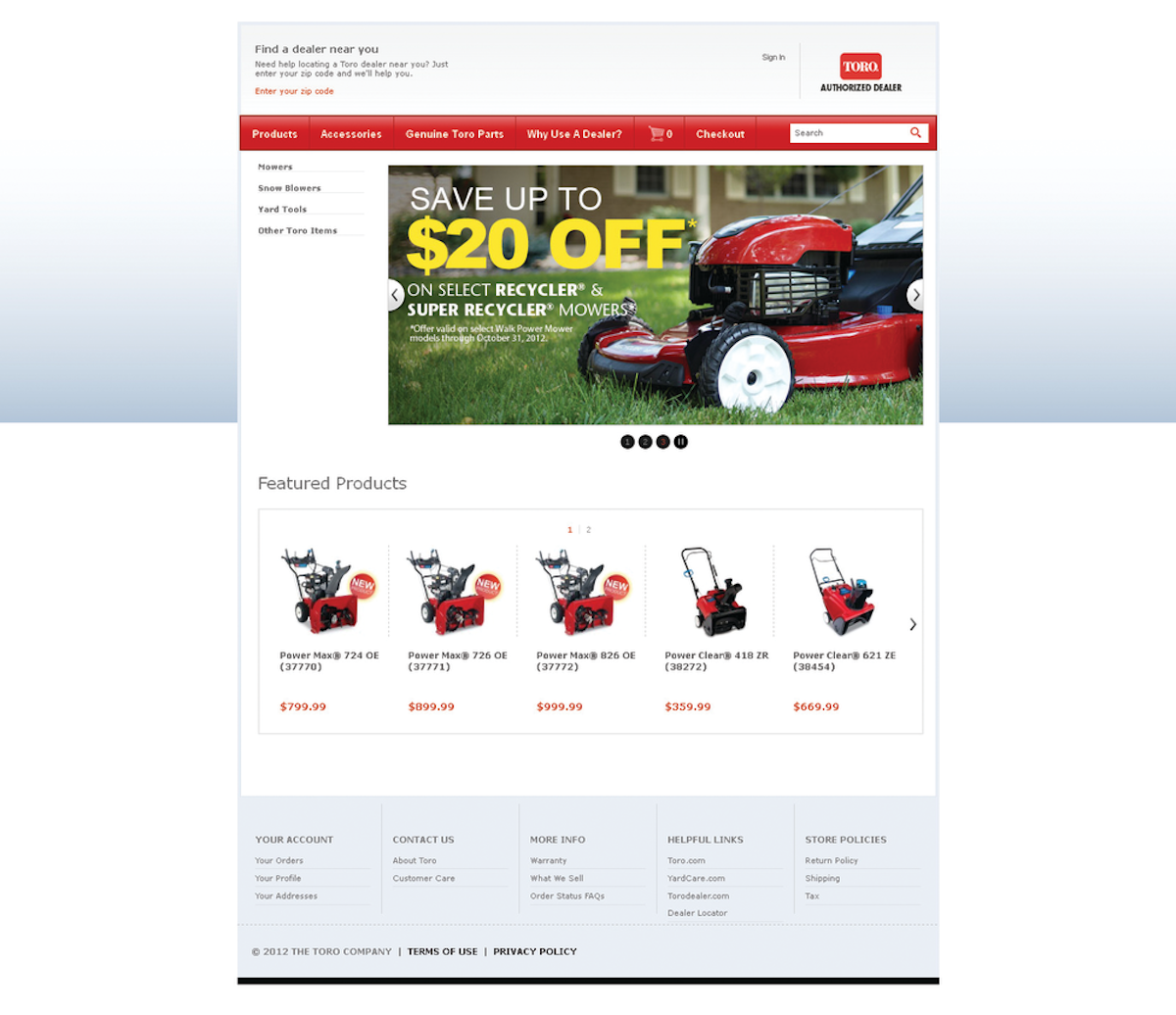 The Toro Company online store Green Industry Pros