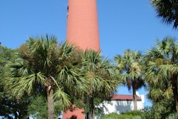 Bruce Dawson (left) of the Bureau of Land Management and Ron Vekeman, project manager from Rood Landscape, at the Jupiter Lighthouse site.