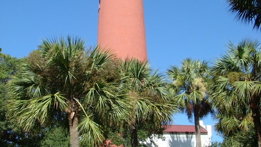 Bruce Dawson (left) of the Bureau of Land Management and Ron Vekeman, project manager from Rood Landscape, at the Jupiter Lighthouse site.