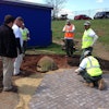 Building a memorial garden for a Baseball player who was killed at Osbourn Park High School, Manassas, VA.