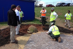 Building a memorial garden for a Baseball player who was killed at Osbourn Park High School, Manassas, VA.