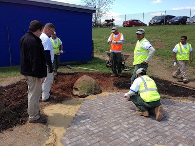 Building a memorial garden for a Baseball player who was killed at Osbourn Park High School, Manassas, VA.