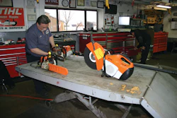 Investing in shop tools like lifts and tool storage systems helps speed up turnaround time in the shop and decrease contractor downtime.