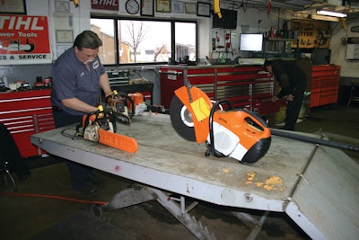 Investing in shop tools like lifts and tool storage systems helps speed up turnaround time in the shop and decrease contractor downtime.