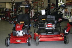 An extra 9 inches of cut width represents a 43% increase over the traditional 21-inch walk-behind. Photo from RM Small Engine in Fort Atkinson, WI.