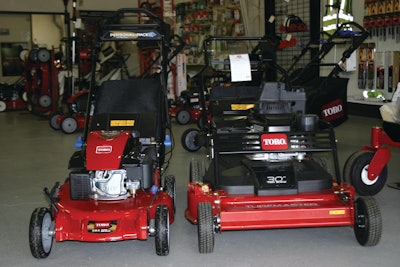 An extra 9 inches of cut width represents a 43% increase over the traditional 21-inch walk-behind. Photo from RM Small Engine in Fort Atkinson, WI.