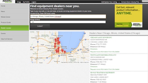 Dealer Locator Screen Grab