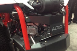 The Briggs Vanguard 810cc commercial engine seen on a new Altoz mower at GIE+EXPO.