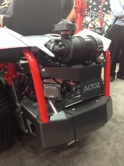 The Briggs Vanguard 810cc commercial engine seen on a new Altoz mower at GIE+EXPO.