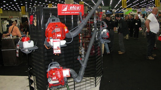efco's booth at GIE+EXPO 2013 featured backpack blowers and many other products.