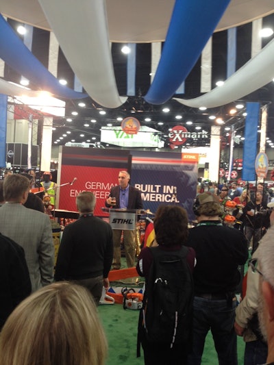 Nick Jiannas, Stihl vice president of sales and marketing, thanked independent dealers for their support and hard work.