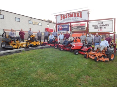 The team at Passmore Service Center (from left to right): Walt Giest, Dallas Fronheiser, Robbie Rothenberger, Matt Weller, James Reifsnyder, Duane Riegner, Brian Hansley, Dale Fronheiser, Ron Riegner, Paul Lorish, Al Weinsteiger, Bill Muthersbaugh, Ed Dierolf, Brian Clemmer and Edward Holz