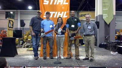 TCIAF winners and presenters (from left to right): Mark Chisholm, Bryce Crunkilton, Katie Hawkins, Stephan Moore, Bob Rouse (TCIA)
