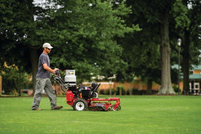 Exmark's Turf Tracer S-Series of intermediate walk-behind mowers is now offered in propane.