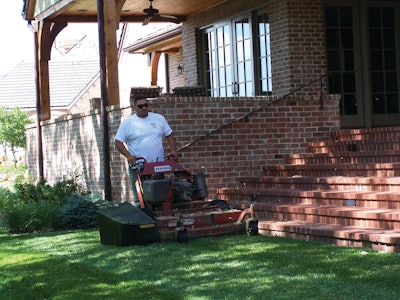 Often used in more delicate areas, many contractors like intermediate walk mowers with good grass-catching ability.