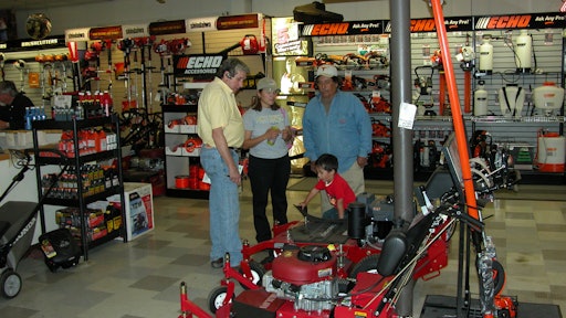 Showroom of a power equipment dealership that sells both Echo and Shindaiwa products